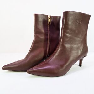 Franco Sarto Anna Women’s Booties Size 8 Leather Pointed Toe Kitten Heel